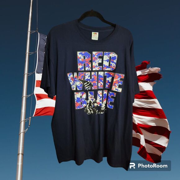 Red White Blue Men's Size 2XL - Fruit of the Loom (Q74) - Picture 1 of 2